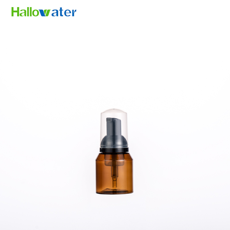 plastic amber special shape foam pump bottle 60ml travel size